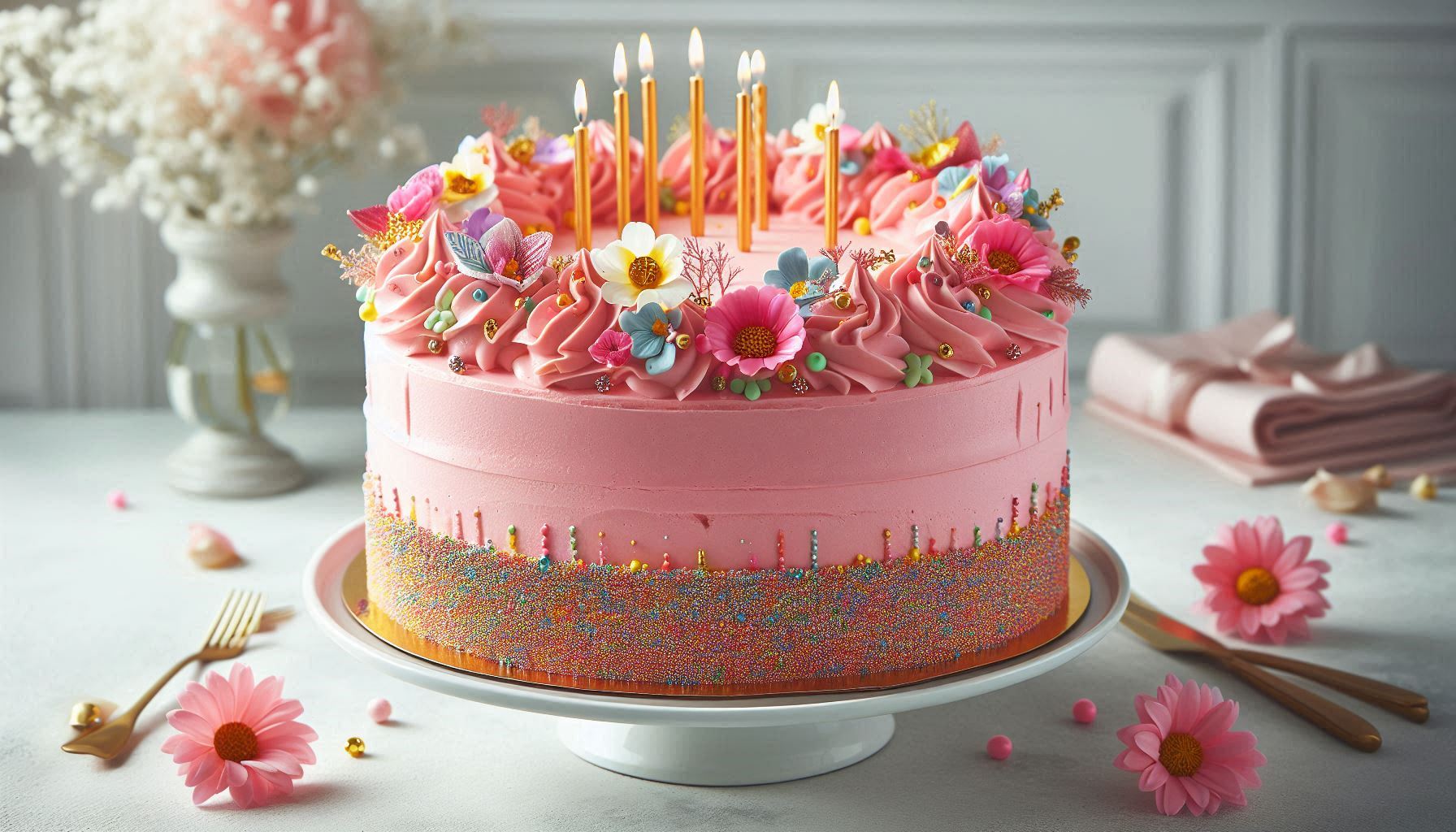 Pink Birthday Cake